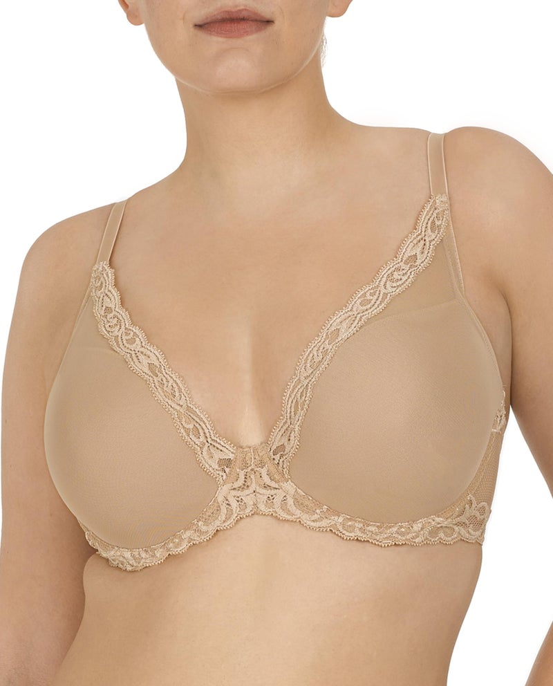 Natori Womens Feathers Contour Plunge Bra, Cafe, 34B - Image 4